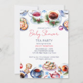 クリスマスティーパーティーベビーシャワーテンプレート 招待状 (正面)