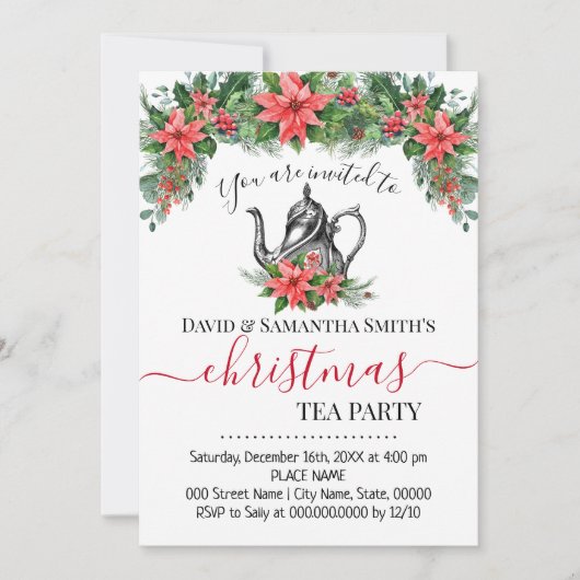 クリスマスティーパーティーホリデーティーパーティー シーズンカード (正面)