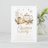 クリスマスティーパーティーミニマルモダンリスト 招待状 (スタンド正面)