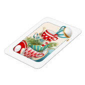 クリスマスティーパーティーレッドグリーンティーカップ マグネット (左側)