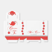 クリスマスティーパーティーレッドレースティーポット フェイバーボックス (折り畳みなし)