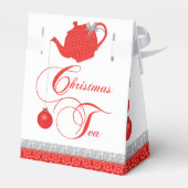 クリスマスティーパーティーレッドレースティーポット フェイバーボックス (裏面サイド)