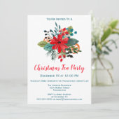 クリスマスティーパーティー冬の花模様&フルーツ 招待状 (スタンド正面)