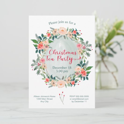 クリスマスティーパーティー冬フローラ 招待状 (スタンド正面)