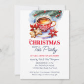 クリスマスティーパーティー水の色テンプレート 招待状 (正面)