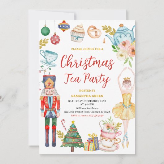 クリスマスティーパーティー 招待状 (正面)