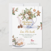 クリスマスティーパーティーCookieブライダルシャワー 招待状 (正面)