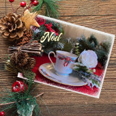 クリスマスティーフォイル折り畳みカード 箔グリーティングカード