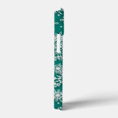 クリスマスティール(緑がかった色)の緑の雪片タイル模様 Case-Mate iPhoneケース (裏面 / 右)