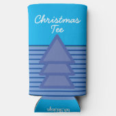 「クリスマスティー」 おもしろい引用文。ブルー&ホワイトゴルフ スリム缶クーラー (裏面)