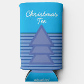 「クリスマスティー」 おもしろい引用文。ブルー&ホワイトゴルフ スリム缶クーラー (正面)