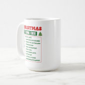 クリスマステキストコード コーヒーマグカップ (正面左)