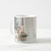 クリスマステディがセラミックマグカップを支える コーヒーマグカップ (正面左)