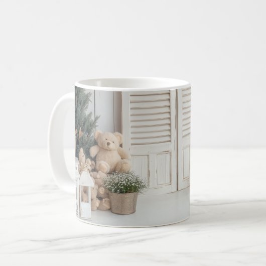 クリスマステディがセラミックマグカップを支える コーヒーマグカップ (正面左)