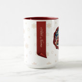 クリスマステディトレインパーソナライズされた2バナーホワイト マグカップ (中央)