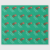 クリスマステディベアとハートバルーンホリデイ ラッピングペーパー (フラット)