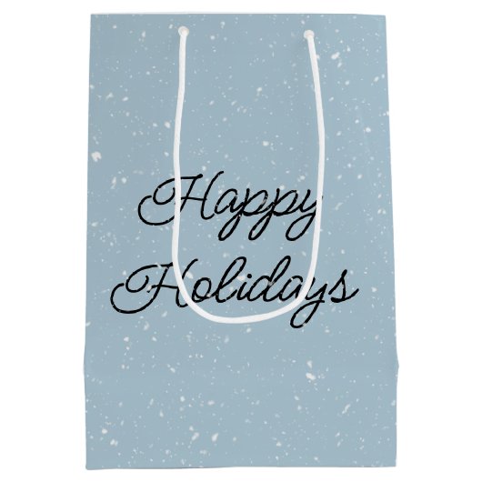 クリスマステディベアと雪だるま ミディアムペーパーバッグ (裏面)