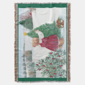 クリスマステディベアウィンターワンダーランド スローブランケット (正面縦)