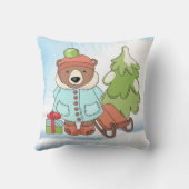 クリスマステディベアカップルとギフト クッション (裏面)