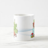 クリスマステディベアカップルとギフト コーヒーマグカップ (中央)