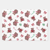 クリスマステディベアズボーブル弓 ラッピングペーパーシート (正面)