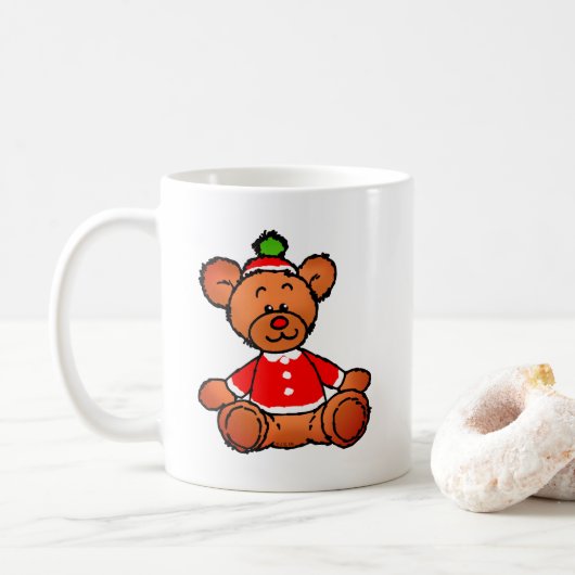クリスマステディベアデザイン コーヒーマグカップ (ドーナツ)