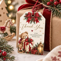 クリスマステディベアベビーシャワーのお礼タグ