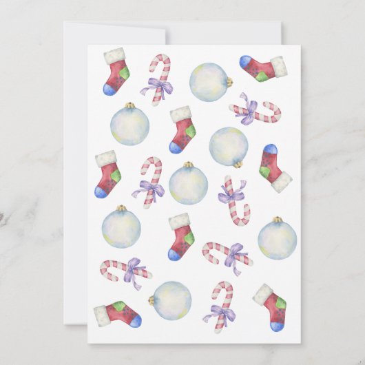 クリスマステディベアーウィンターベビーシャワー招待状 招待状 (裏面)