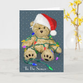 クリスマステディベアーズインホリデーライト カード (黄色い花)