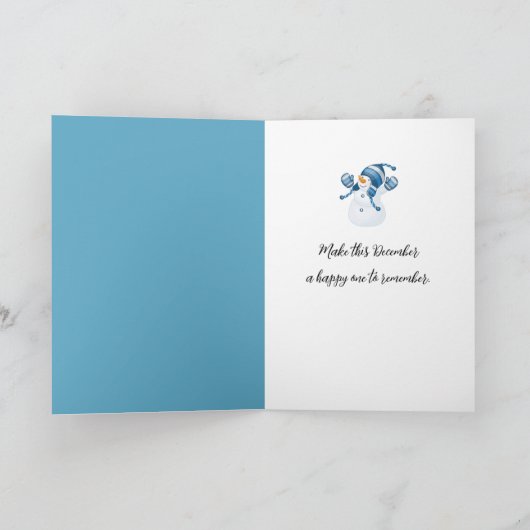 クリスマステディベア建物ア雪だるま シーズンカード (内部)