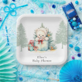 クリスマステディベア赤ちゃんシャワー ペーパープレート (パーティー)