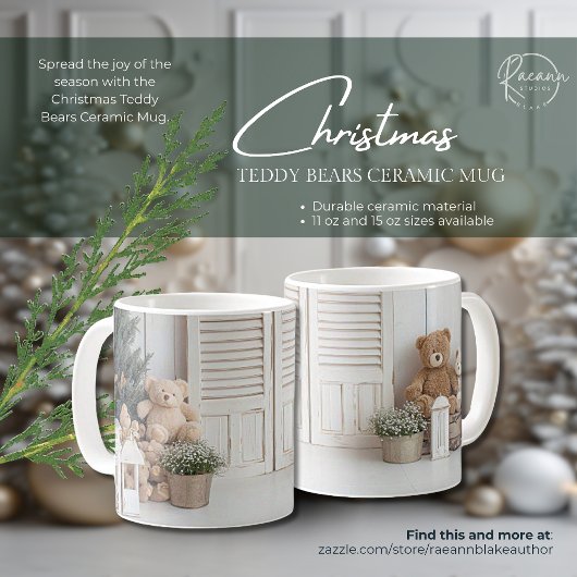 クリスマステディベア陶器マグ コーヒーマグカップ