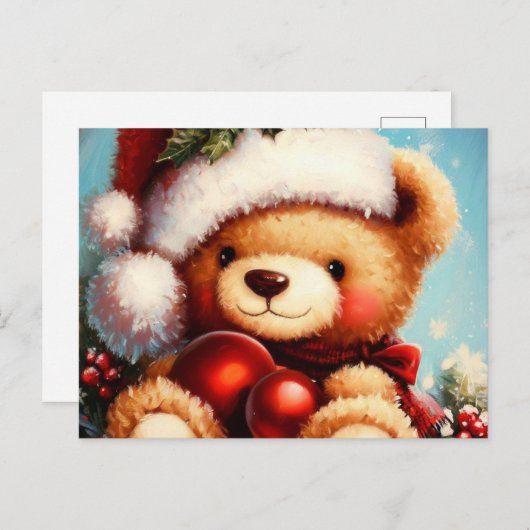 クリスマステディベア4 シーズンポストカード (正面/裏面)