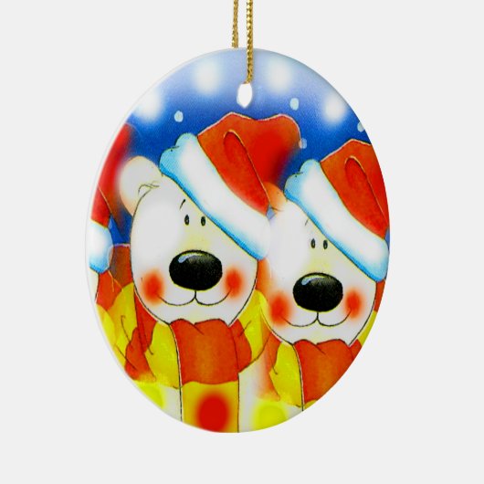 クリスマステディベア セラミックオーナメント (右)