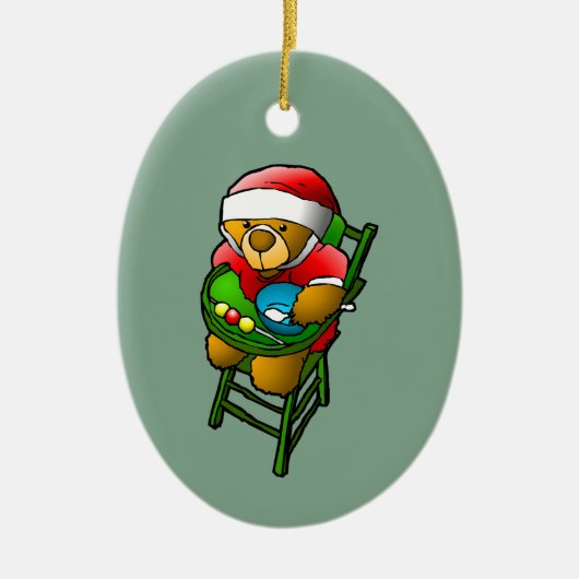 クリスマステディベア セラミックオーナメント (正面)