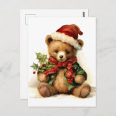 クリスマステディベア ポストカード (正面/裏面)