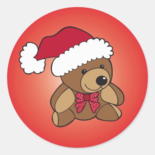 クリスマステディベア ラウンドシール (正面)