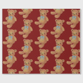 クリスマステディベア ラッピングペーパー (フラット)