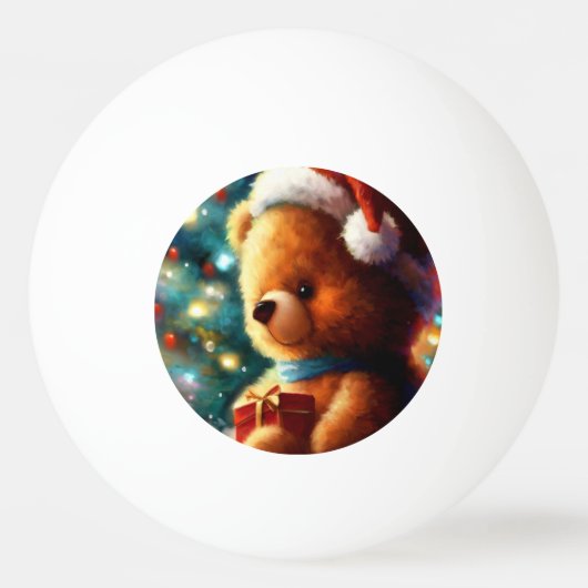 クリスマステディベア(3) 卓球ボール (正面)