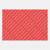 クリスマステディ、ホリーベリー、雪片セット ラッピングペーパーシート (正面3)