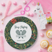 クリスマステニスクラブネームボタニカルホリデーズ ペーパープレート (パーティー)