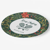 クリスマステニスクラブネームボタニカルホリデーズ ペーパープレート (アングル)