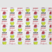 クリスマステニススポーツボール名前をカスタムする 薄葉紙 (正面)