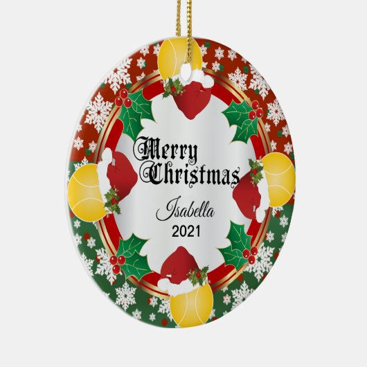 クリスマステニスデザイン | DIY名 セラミックオーナメント (右)