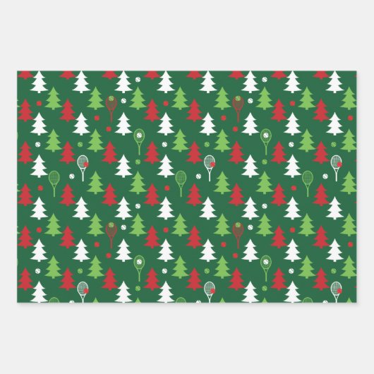 🎄クリスマス🎾テニスパターン ラッピングペーパーシート (正面2)