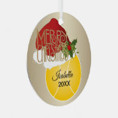 クリスマステニスボール メタルオーナメント (正面右)