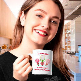 クリスマステニス、パドルボール、ピックボールプレーヤー コーヒーマグカップ