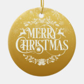 クリスマステプマステップマザー定義金ゴールド セラミックオーナメント (正面)