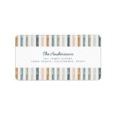 クリスマステラコッタブルーモダンストライプラベル ラベル (正面)