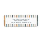 クリスマステラコッタブルーモダンストライプ ラベル (正面)